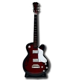 Miniature Model Electric Hollowbody Guitar Mahogany with White Pick Guard
