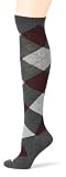 Hue Women's Argyle Knee Sock, Graphite Heather, One Size