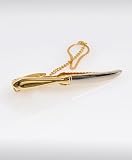 Knife Metal Plated Tiebar With Free Striped Reusable Gift Box