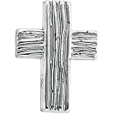 14K White Gold Rugged Cross Pin