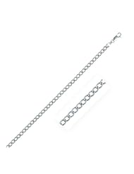 Rhodium Plated 4.5mm 925 Sterling Silver Fashion Style Chain