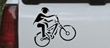 Mountain Bike Sports Car Window Wall Laptop Decal Sticker -- Black 6in X 6.4in