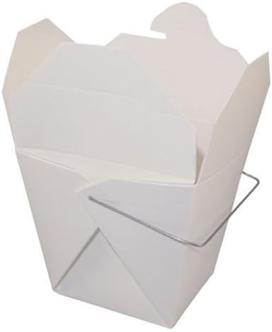 Pack of 100 Small 8 Oz Chinese Take Out Boxes / Paper Food Pail White
