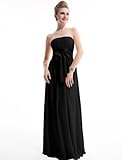 HE09060BK18, Black, 16US, Ever Pretty Charming Empire Waist Bowtie Strapless Long Bridesmaid Dress 09060
