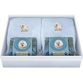 Double Gift Box with Bichon Soap and Towel