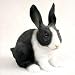 Black/White Rabbit Figurine