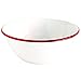 Home Enamelware Serving Bowl, 1.5 quart, Vintage White/Red (Single)