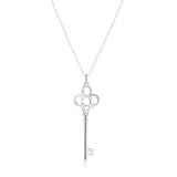 TrendToGo Tiffany Inspired Sterling Silver Crown Key Pendant