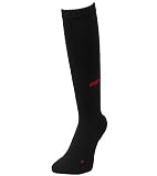 AND1 （アンドワン） High-Supporting Knee Hi Socks (ハイサポーティング・ニー・ハイ・ソックス)　黒/赤 KNEE SOCKS