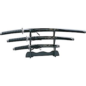 3 PCS ENGRAVED DRAGON SWORD SET