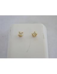 Princess Yellow Gold Diamond Studs