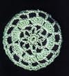 Mint Green Floral Crocheted Hair Bun Cover- MEDIUM