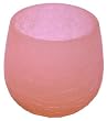 Elegant Pink Cracked Glass Candle Votive with LED Flickering Tealight Candle