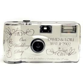 Click here to buy Personalized Silver Wedding Camera - 12 Pack.