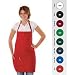 San Jamar 612BAFH Poly Cotton Bib Apron with 3-Lower Pocket and Adjustable Neckband, 27" Length x 28" Width, Royal Blue