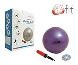 66FIT GYM BALL WITH PUMP & DVD - PURPLE - 55CM