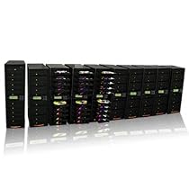 Produplicator 100 Burner Daisy Chain 20X DVD CD Duplicator Machine + Removable 750GB Hard Disk Drive (Standalone Audio Video Copy Tower, Disc Duplication Device)