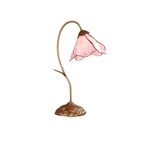 Dale Tiffany TT101307 Poelking Tiffany Table Lamp, Chocolate Bronze and Art Glass Shade