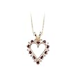 14K Yellow/White Gold 1/2 ct. Diamond with Alternating 5/8 ct. Ruby Heart Pendant with Chain