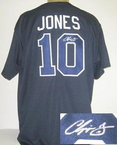 Chipper Jones Signed Blue Majestic Atlanta Braves Jersey