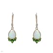 Earrings With 4.20ctw Precious Stones - Genuine Diamonds, Diopsides and Opals Beautifully Designed in Yellow Gold Length 30.0mm