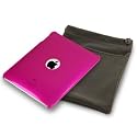 APPLE IPAD 3 PC EXECUTIVE ACCESSORY PACK - HOT PINK TRANSPARENT  BACK COVER CASE, SCREEN PROTECTOR, GREY POUCH PART OF THE QUBITS  ACCESSORIES RANGE