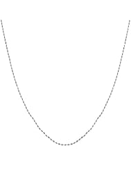 14 Karat White Gold 0.8-mm Diamond-cut Bead Ball Chain (16 Inch)