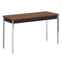 Sandusky Lee AT6020-BW Black Powder Coat Activity/Utility Table with Walnut Top, 29" Height x 60" Width x 20" Depth