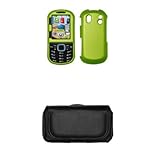 Premium Neon Green Rubberized Case Cover Snap-On Cell Phone Protector + Lea ....