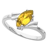 14K White Gold Citrine Ring