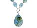 STABILIZED BLUE OPAL STERLING SILVER BEAD TEARDROP NECKLACE