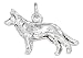 Sterling Silver 3D German Shepherd Dog Charm