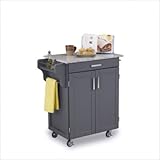 Home Styles Salt and Pepper Granite Top Kitchen Cart in Gray Finish