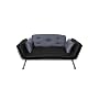 American Furniture Alliance Mali Flex Futon Frame and Cushions, Coal/Pewter