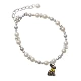 3-D Chocolate Bunny Czech Pearl Beaded Charm Bracelet [Jewelry]