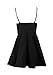 Moxeay® U-Neck Sleeveless Slim Waist Mid-Thigh One Piece Dress (L, Black)