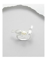 Bird Fresh Water Pearls Ring In 92.5 Sterling Silver