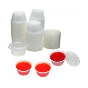 2 oz Plastic Jello Shot Cups with Lids- 125ct