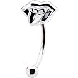Silver 925 Hot Lips Eyebrow Ring