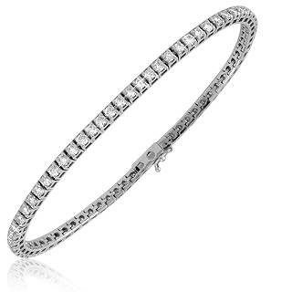 Forzieri 18K White Gold Four-Prong Diamond Tennis Bracelet