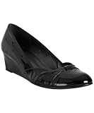Stuart Weitzman black patent leather `Campaign` wedges