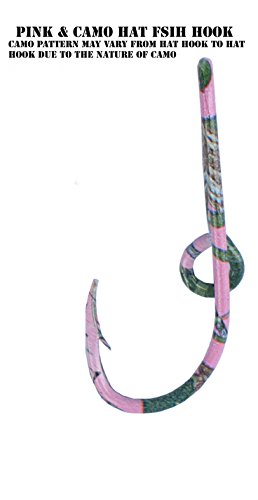 Eagle Claw Pink & Camo Hat Clip Fish hook for Hat Camo Fish Hook Money/Tie Clasp