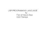 Introduction to Lisp programming language