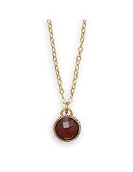 16" + 2" 12/20 Gold Filled Necklace with Faceted Red Glass Pendant