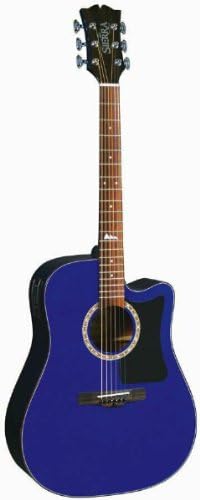 SD35CETBL Alpine Series Acoustic/electric Dreadnought Guitar By Sierra Guitars - Transparent Blue