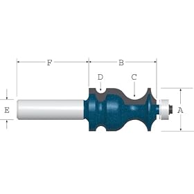 BOSCH 84621M 1-1 16-Inch Diameter 1-5 8-Inch Cut Ogee and Bead With Fillet Router Bit 1 2-Inch... by Bosch