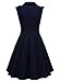 Miusol Women's Retro V Neck Navy Style Lapel Sleeveless Bridesmaid Swing Dress