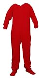 Sleepyheads Adult Solid Red Fleece Footed Pajama - Medium
