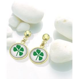 Four Leaf Clover Super Lucky Gold Earrings