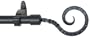 Window Curtain Rod / Drapery Rod 28 Inch - 48 Inch Twisted Hook Black